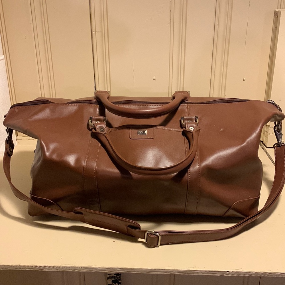 Cutter & Buck Classics Vintage Leather Weekender Duffle Bag, Chestnut
